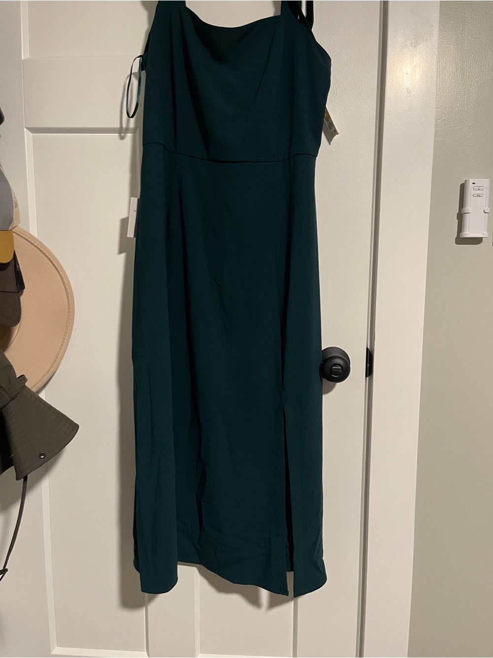 Teal Green Slip Dress with Tie Straps